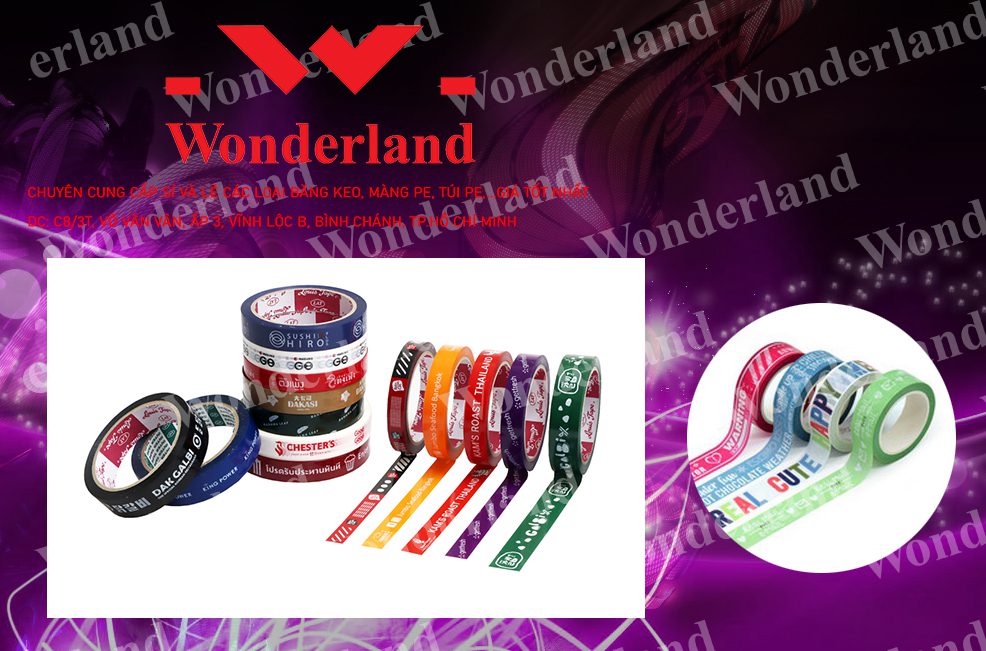 BĂNG KEO IN CHỮ 26MM WONDERLAND GIÁ SỈ TỐT NHẤT
