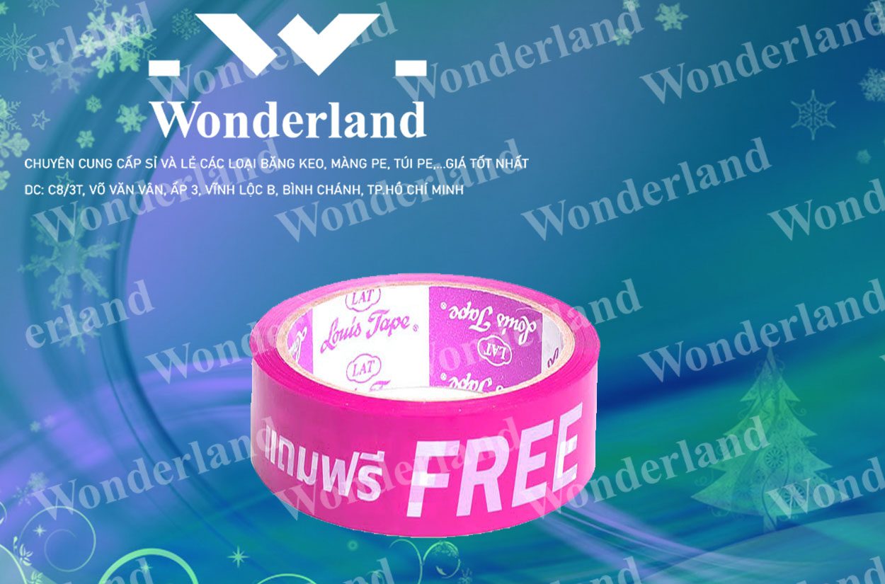 BĂNG KEO IN CHỮ 35MM WONDERLAND CHẤT LƯỢNG HÀNG ĐẦU