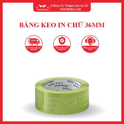 BĂNG KEO IN CHỮ SIZE 36MM WONDERLAND
