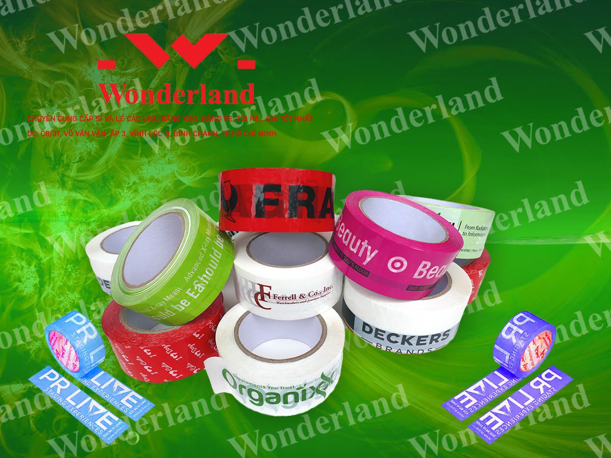 BĂNG KEO IN CHỮ CHẤT LƯỢNG CAO, MÀU SẮC ĐẸP NHẤT TẠI WONDERLAND