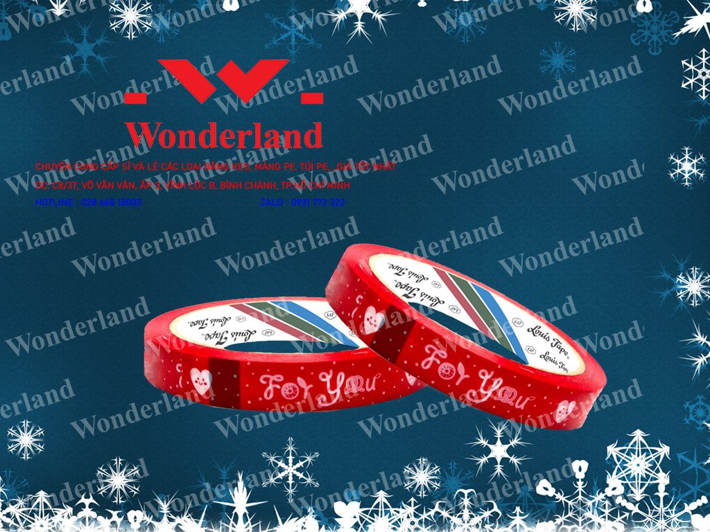 BĂNG KEO IN CHỮ 15MM DÁN LY CÀ PHÊ WONDERLAND CHẤT LƯỢNG TỐT NHẤT