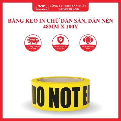 BĂNG KEO IN CHỮ DÁN SÀN, DÁN NỀN 48MM X 100Y WONDERLAND