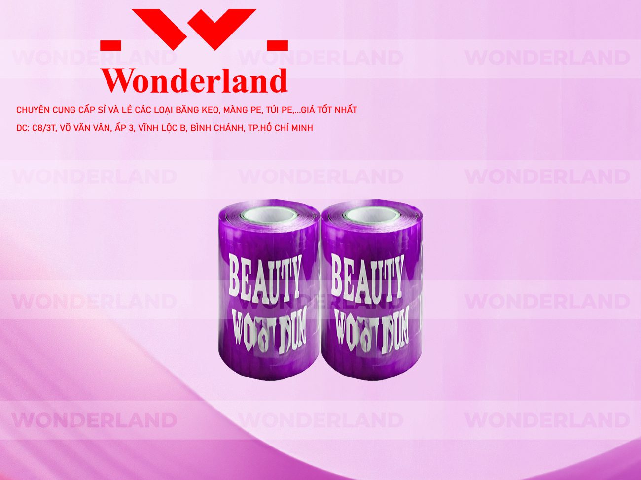 BĂNG KEO IN CHỮ SIZE 100MM WONDERLAND CHẤT LƯỢNG