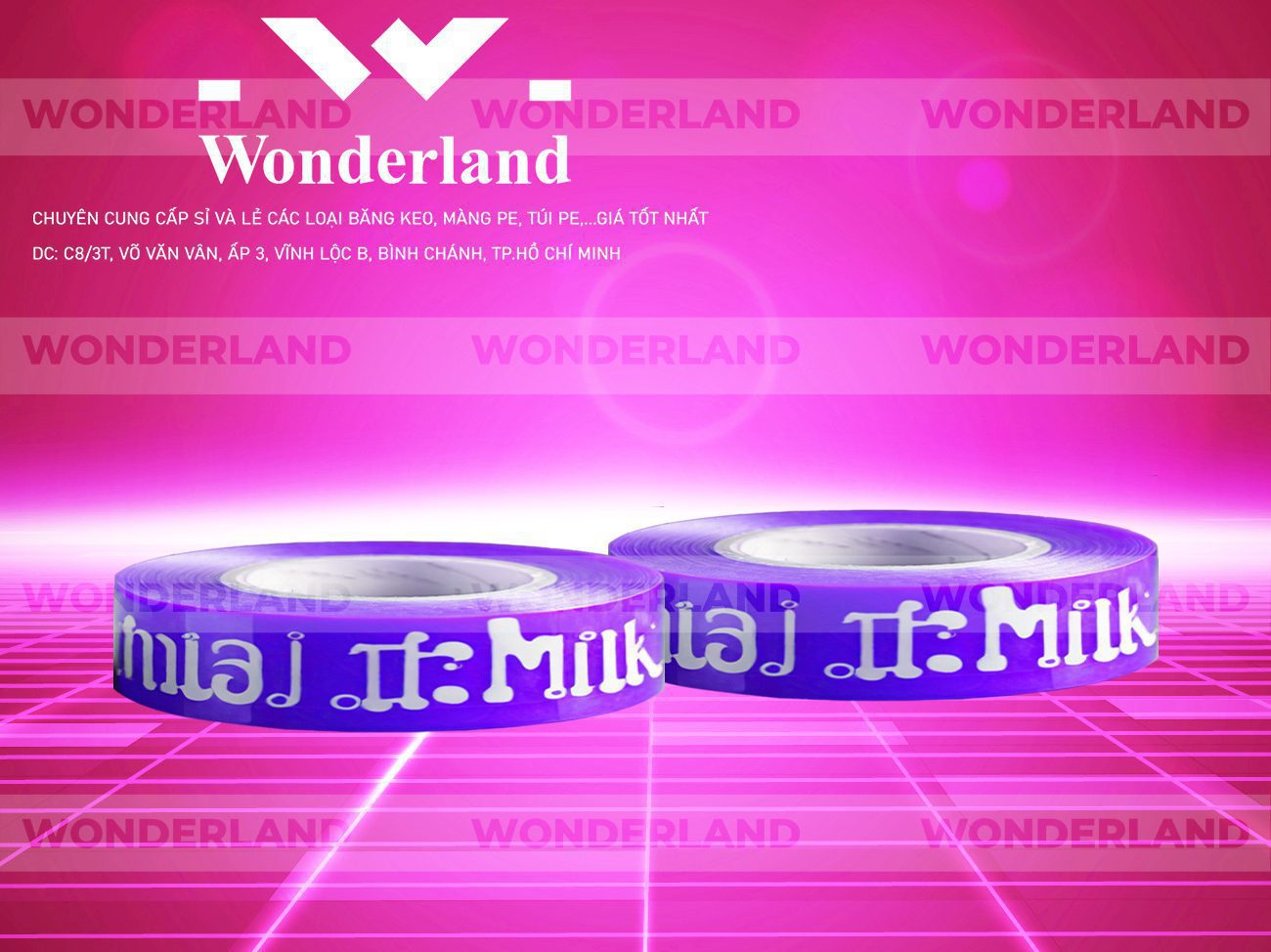 BĂNG KEO IN CHỮ SIZE 10MM WONDERLAND CHẤT LƯỢNG