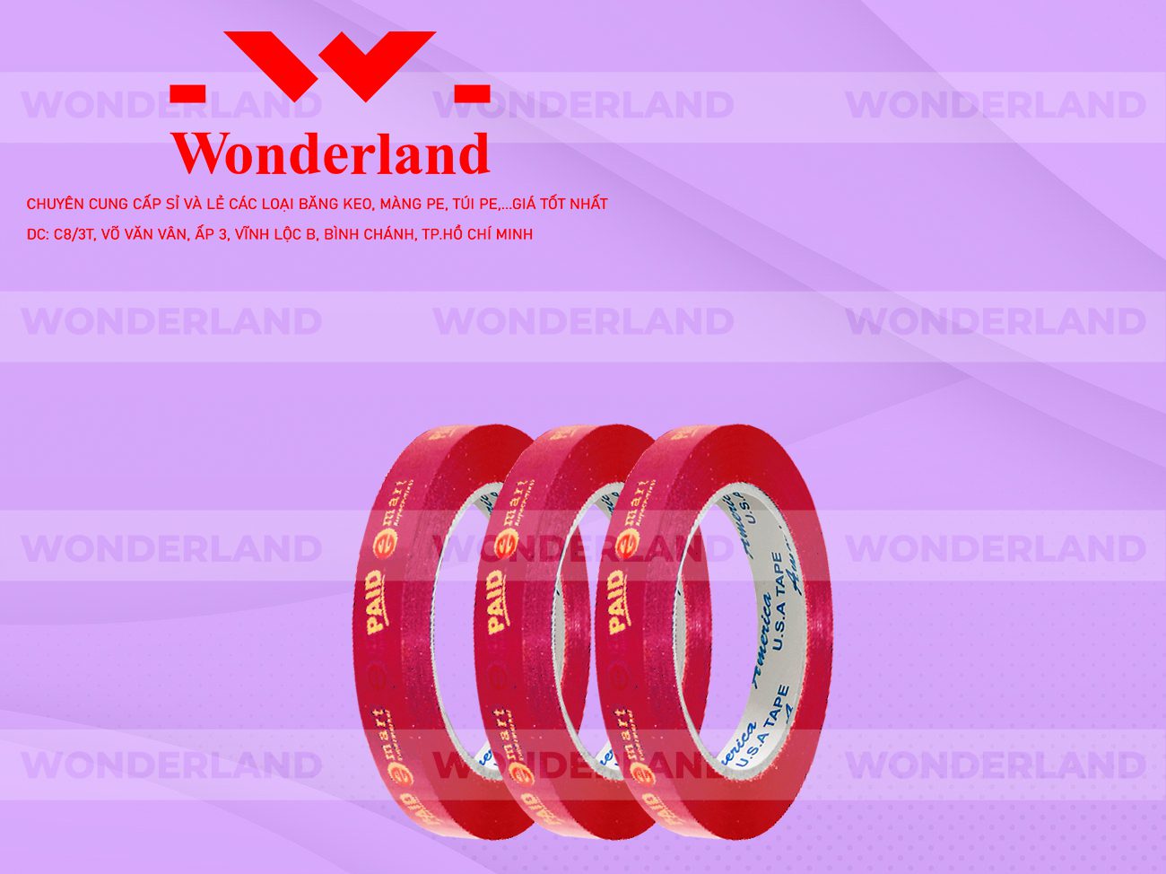 BĂNG KEO IN CHỮ SIZE 10MM WONDERLAND CHẤT LƯỢNG