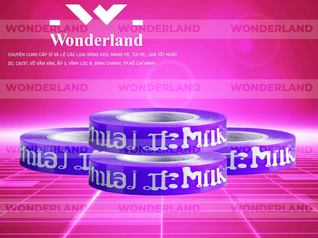 BĂNG KEO IN CHỮ SIZE 10MM WONDERLAND GIÁ RẺ NHẤT