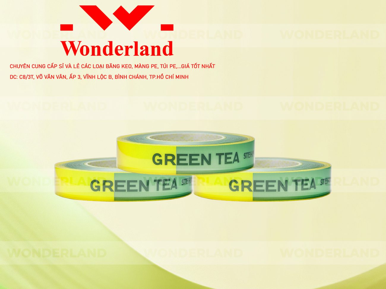 BĂNG KEO IN CHỮ SIZE 11MM WONDERLAND CHẤT LƯỢNG