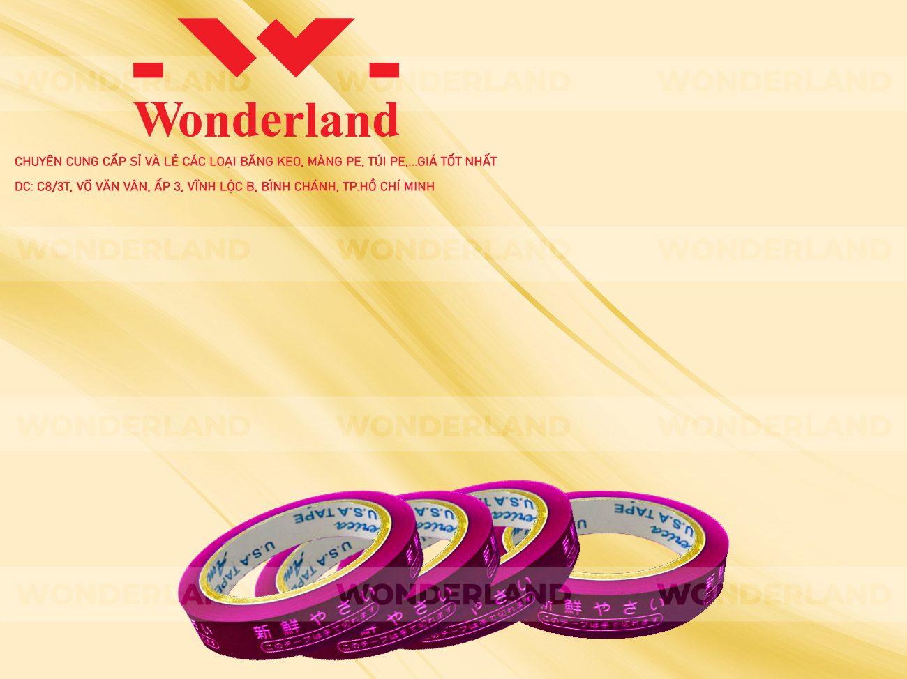 BĂNG KEO IN CHỮ SIZE 11MM WONDERLAND GIÁ SỈ TỐT NHẤT