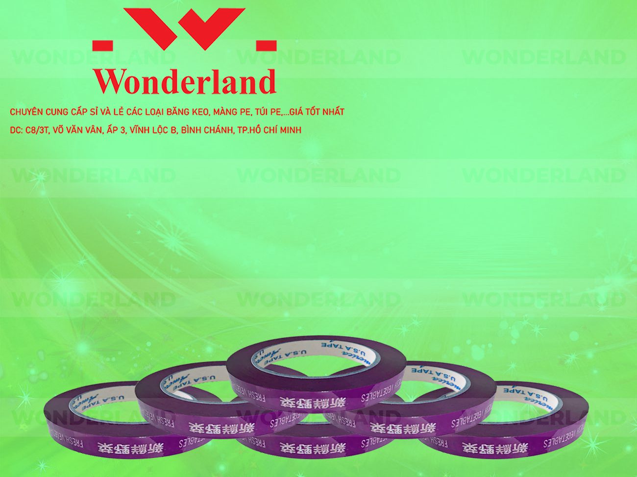 BĂNG KEO IN CHỮ SIZE 11MM WONDERLAND GIÁ TỐT