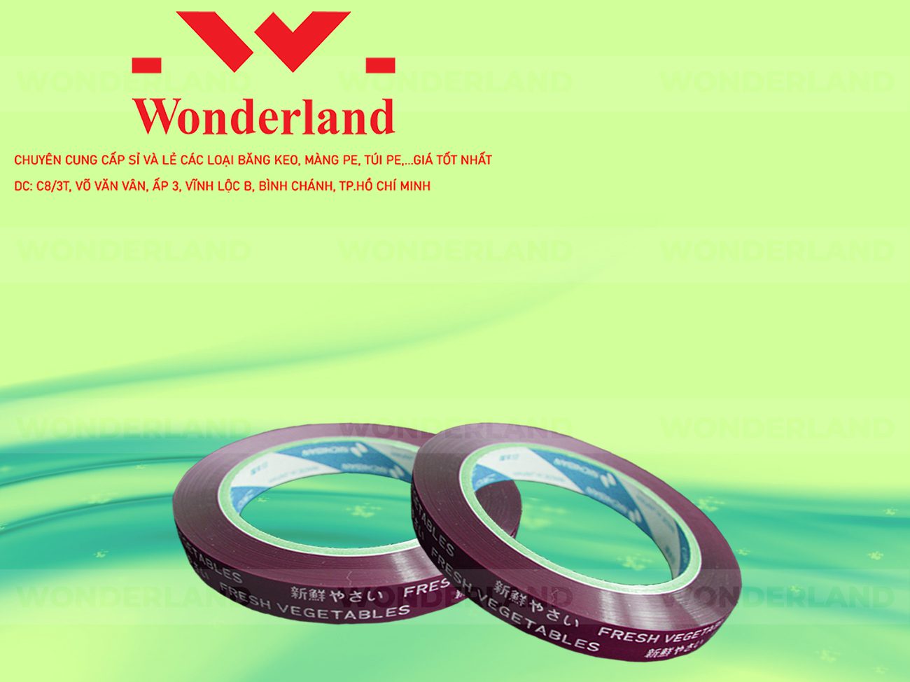 BĂNG KEO IN CHỮ SIZE 12MM WONDERLAND CHẤT LƯỢNG TỐT NHẤT