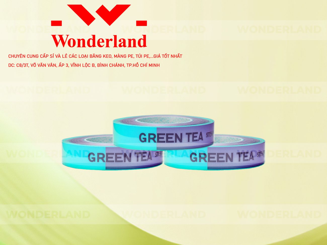 BĂNG KEO IN CHỮ SIZE 13MM WONDERLAND CHẤT LƯỢNG