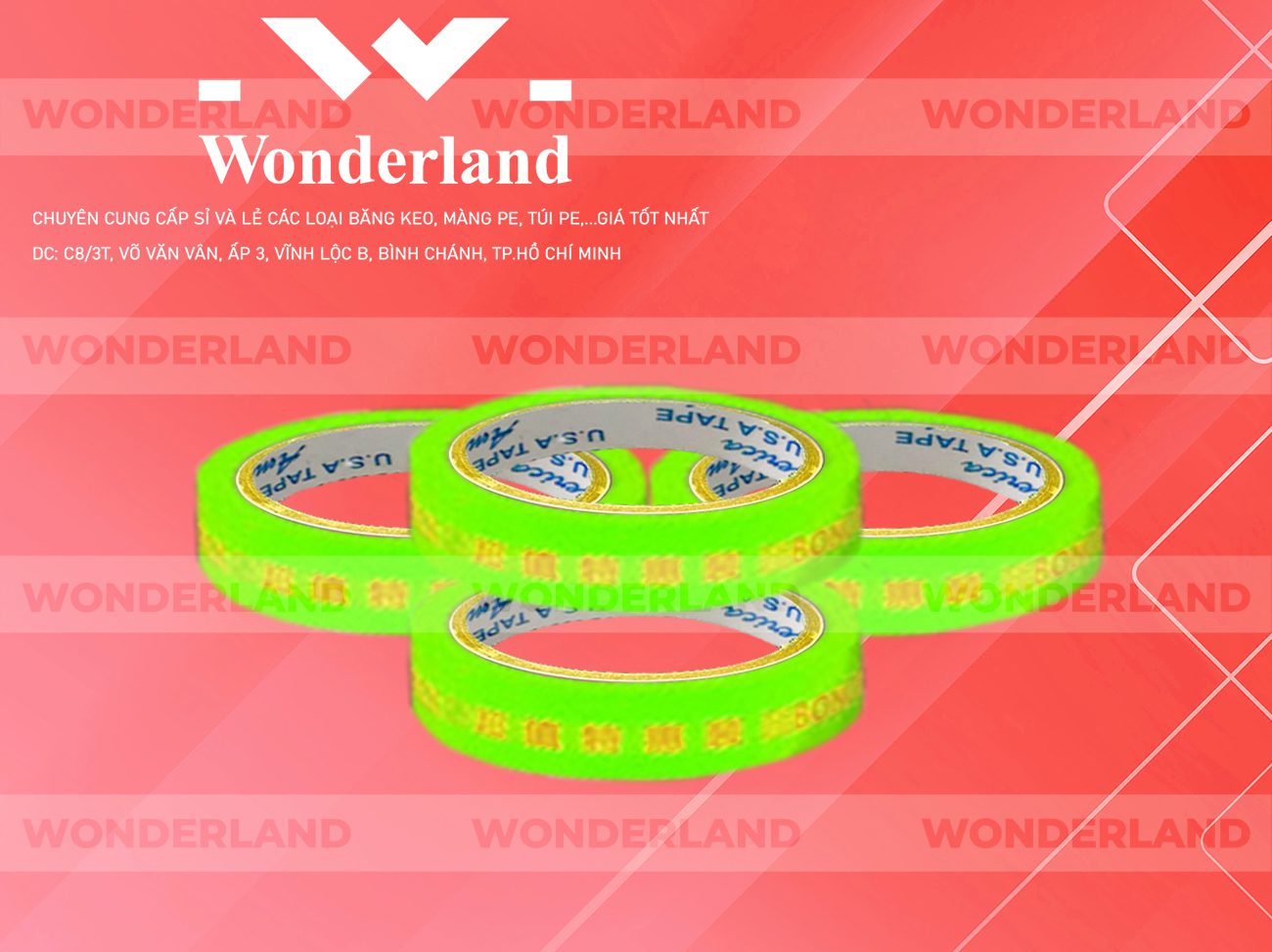 BĂNG KEO IN CHỮ SIZE 13MM WONDERLAND GIÁ RẺ NHẤT