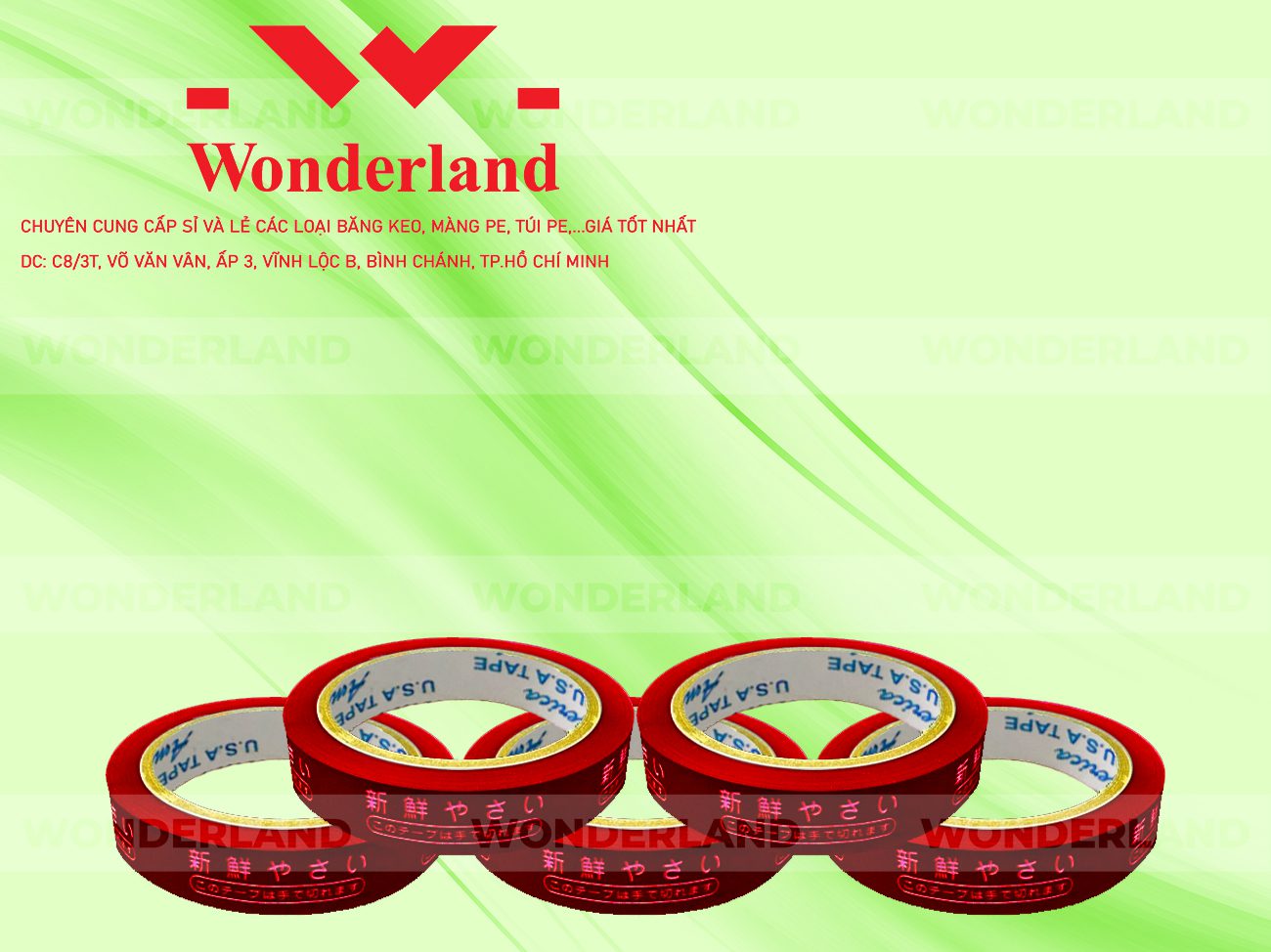 BĂNG KEO IN CHỮ SIZE 13MM WONDERLAND GIÁ SỈ TỐT NHẤT
