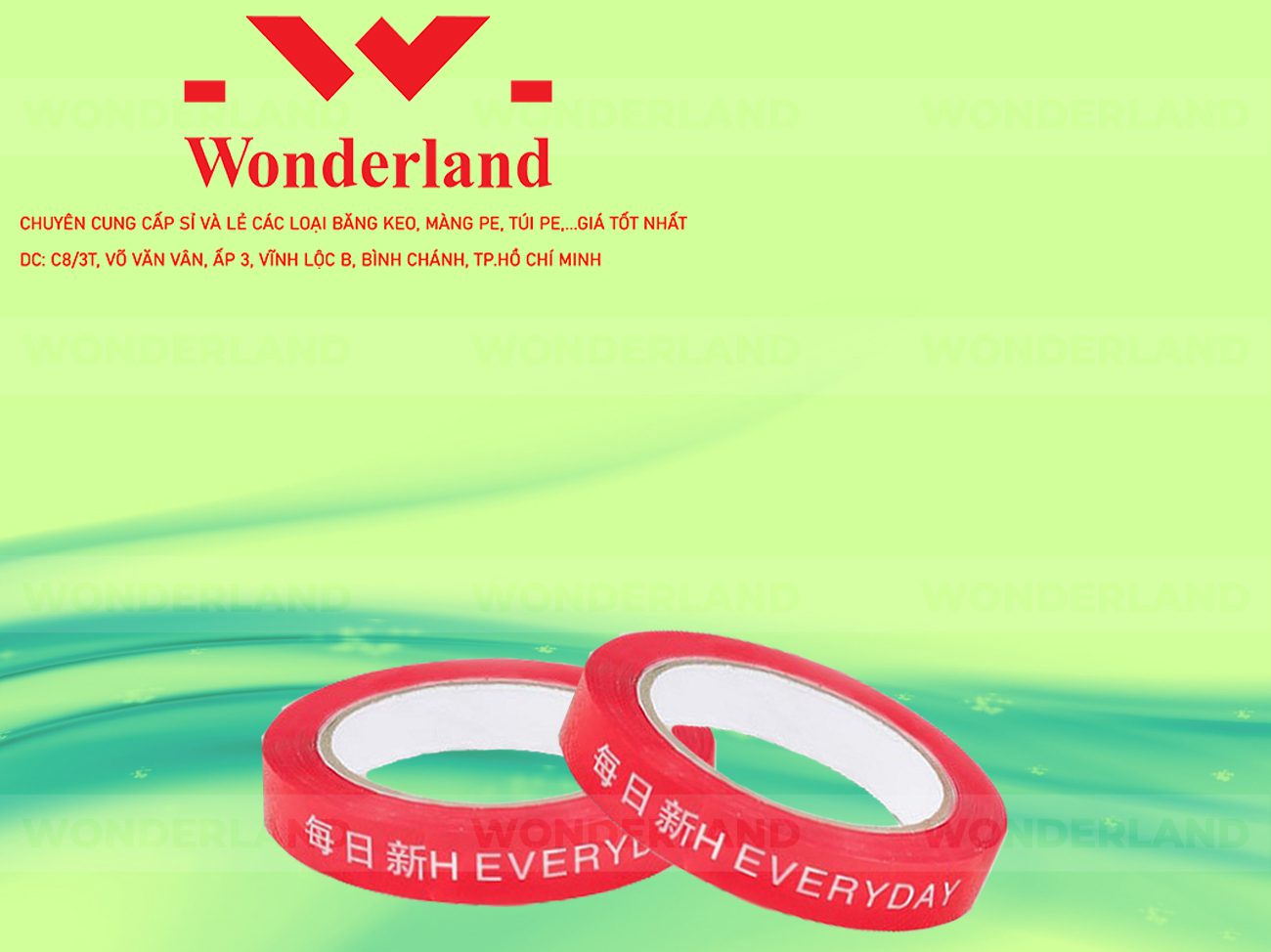 BĂNG KEO IN CHỮ SIZE 14MM WONDERLAND CHẤT LƯỢNG TỐT NHẤT
