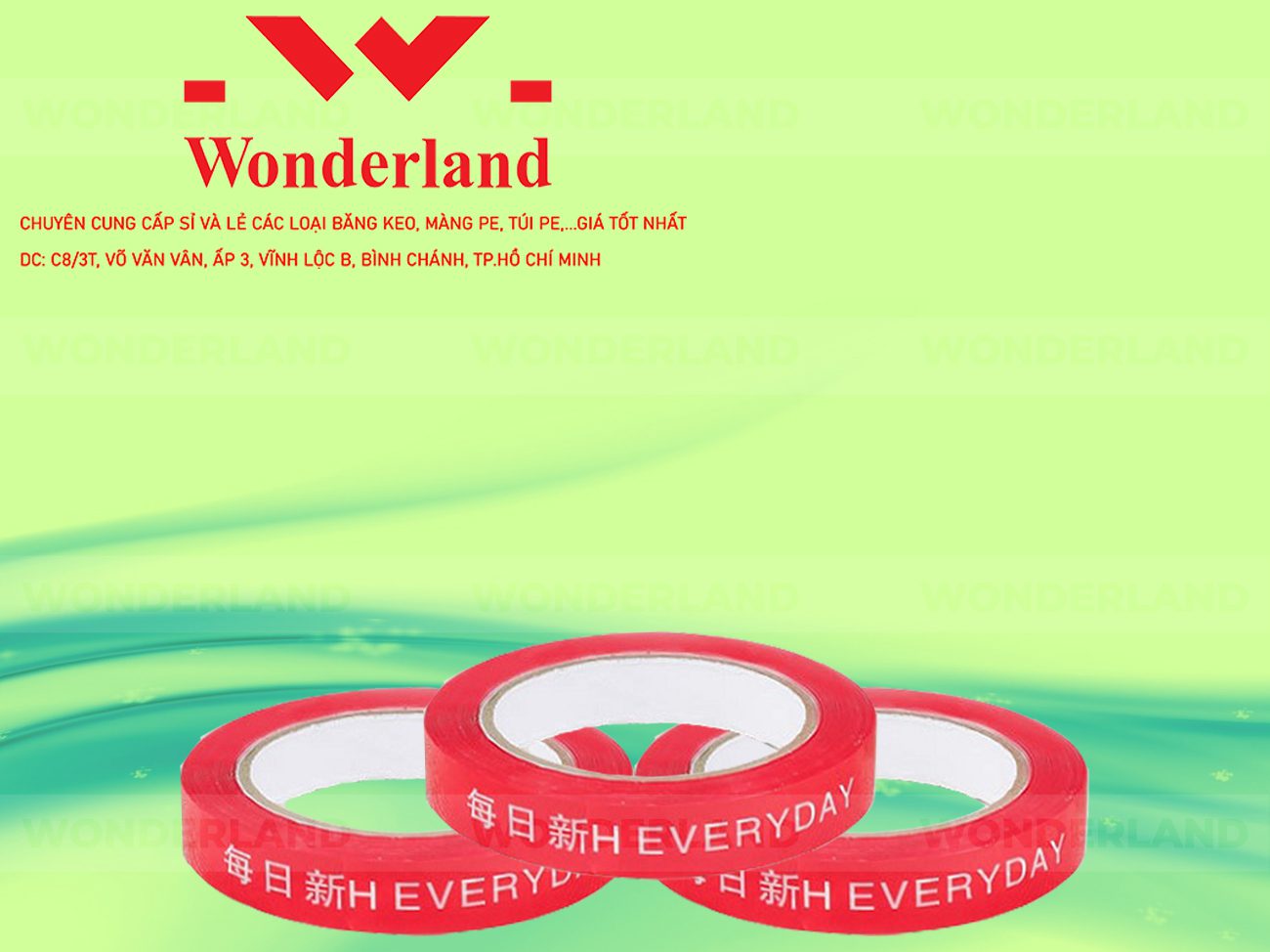 BĂNG KEO IN CHỮ SIZE 14MM WONDERLAND GIÁ TỐT