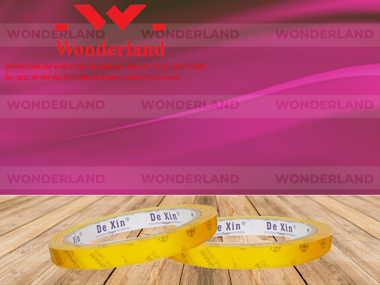BĂNG KEO IN CHỮ SIZE 15MM WONDERLAND CHẤT LƯỢNG TỐT NHẤT