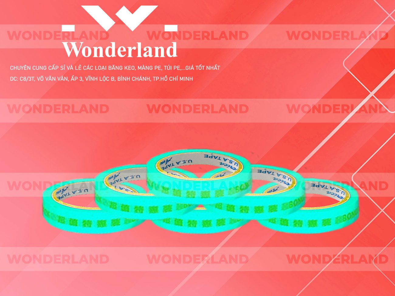 BĂNG KEO IN CHỮ SIZE 15MM WONDERLAND GIÁ RẺ NHẤT