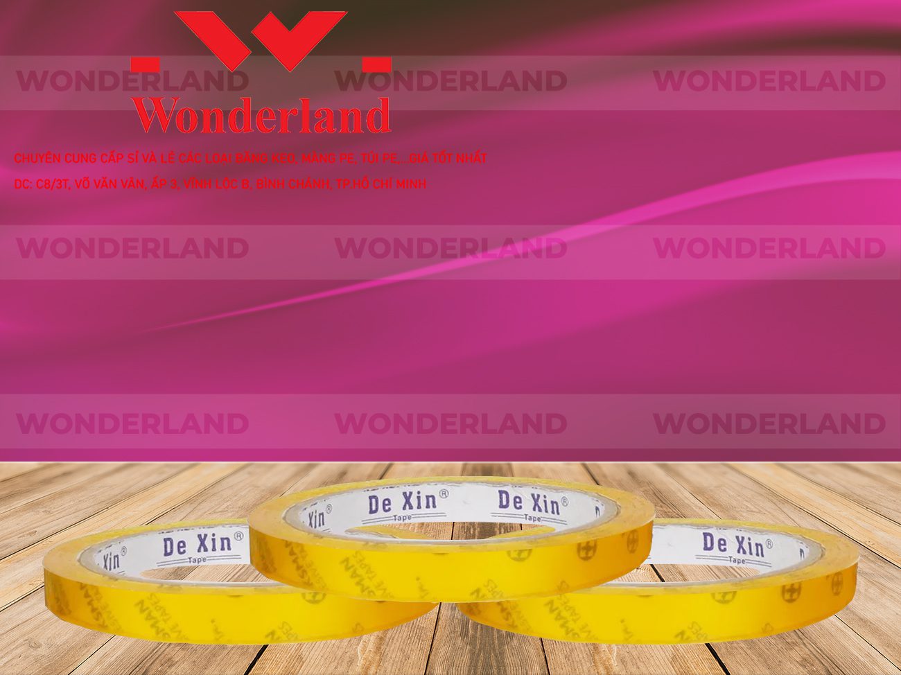 BĂNG KEO IN CHỮ SIZE 15MM WONDERLAND GIÁ TỐT