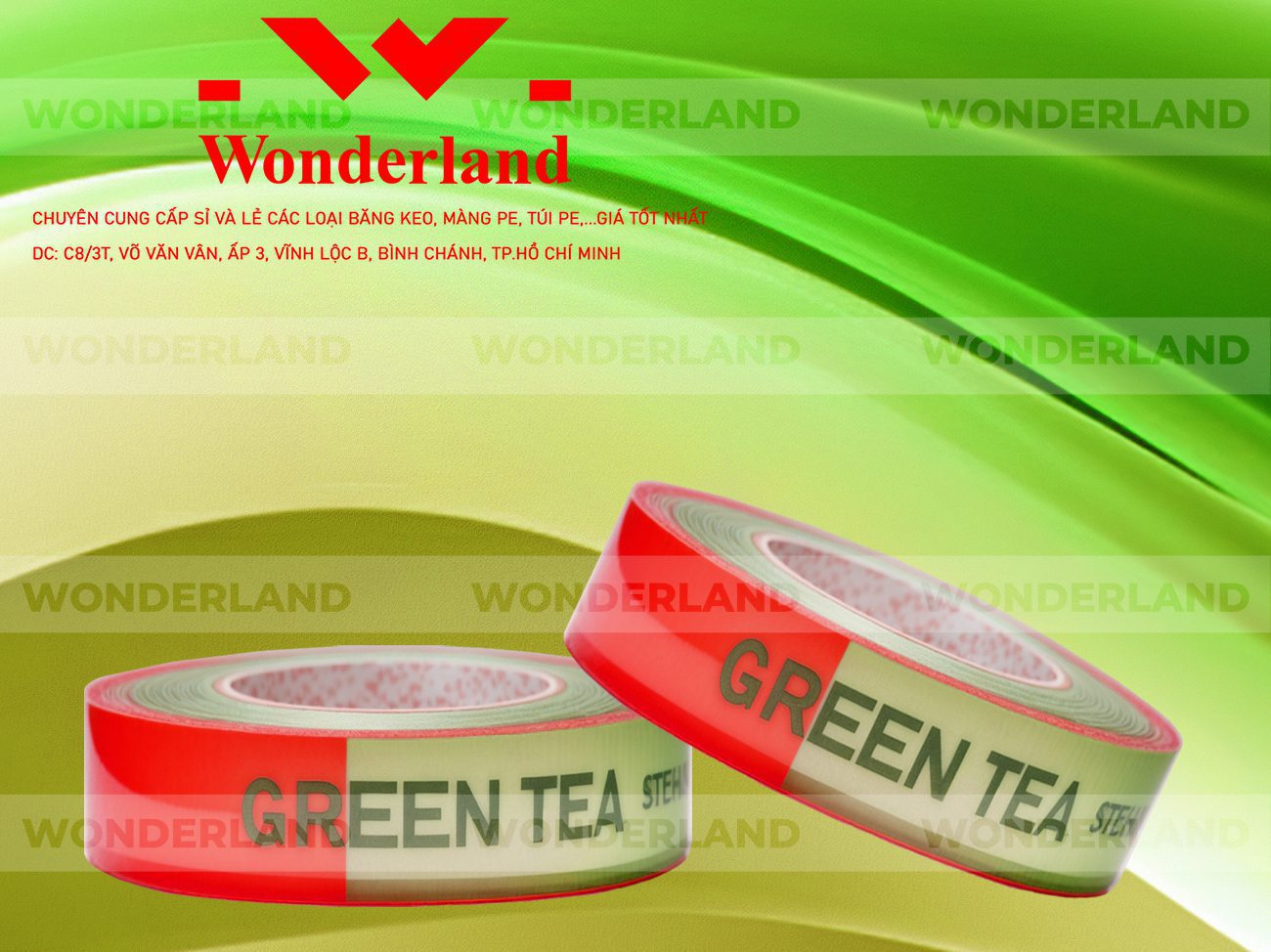 BĂNG KEO IN CHỮ SIZE 17MM WONDERLAND CHẤT LƯỢNG