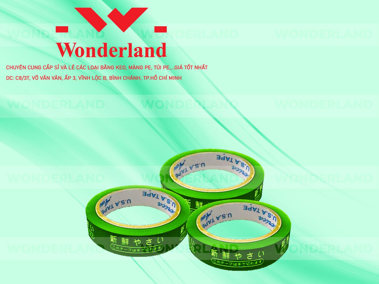 BĂNG KEO IN CHỮ SIZE 17MM WONDERLAND CHẤT LƯỢNG TỐT NHẤT