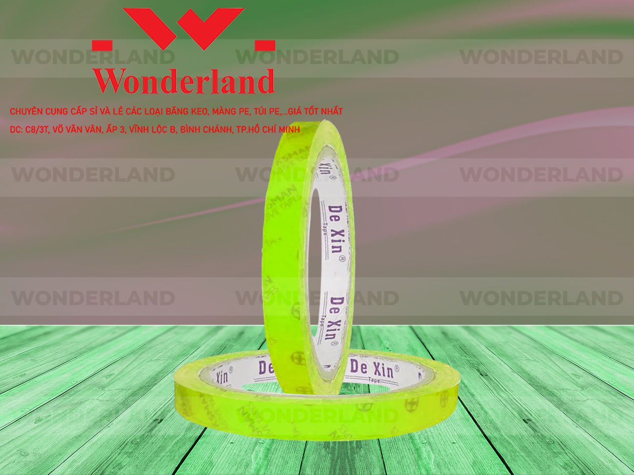 BĂNG KEO IN CHỮ SIZE 17MM WONDERLAND CHẤT LƯỢNG TỐT NHẤT