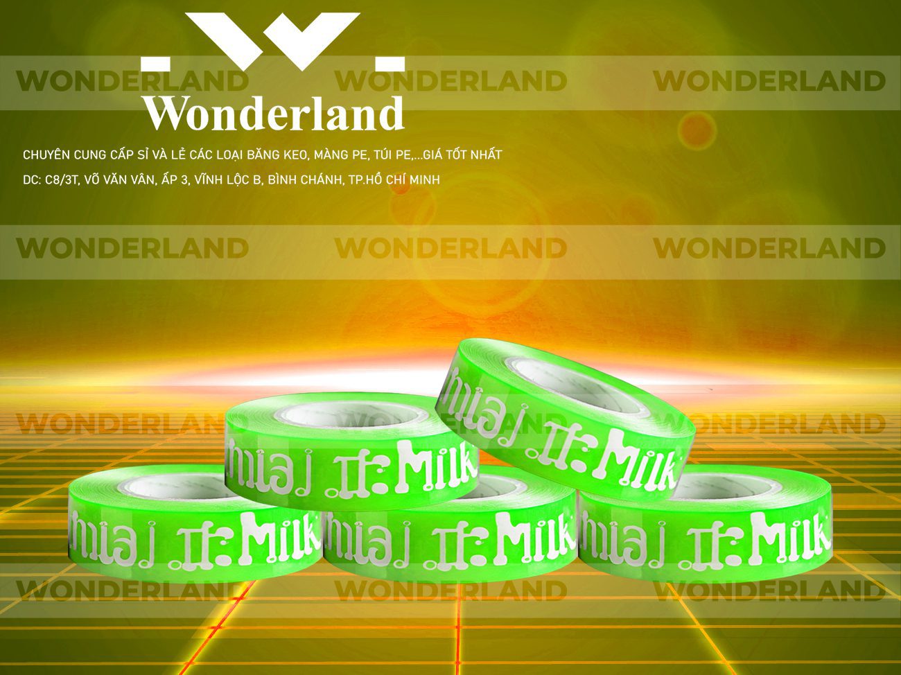 BĂNG KEO IN CHỮ SIZE 18MM WONDERLAND GIÁ RẺ NHẤT