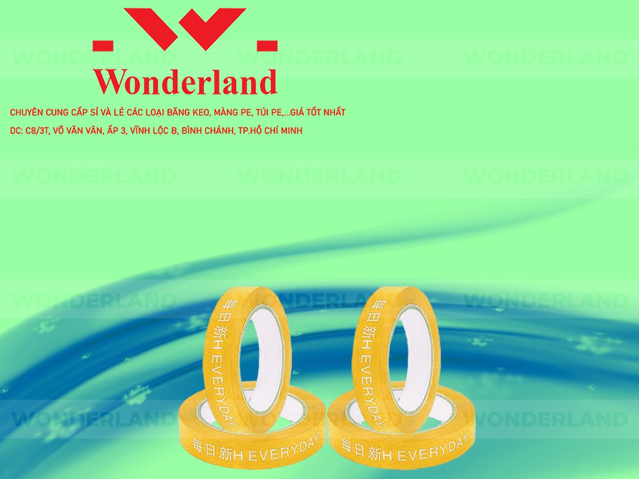 BĂNG KEO IN CHỮ SIZE 18MM WONDERLAND GIÁ TỐT