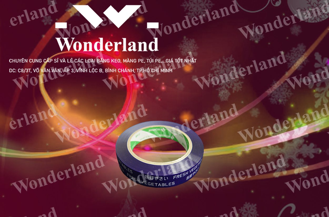 BĂNG KEO IN CHỮ SIZE 19MM WONDERLAND CHẤT LƯỢNG HÀNG ĐẦU