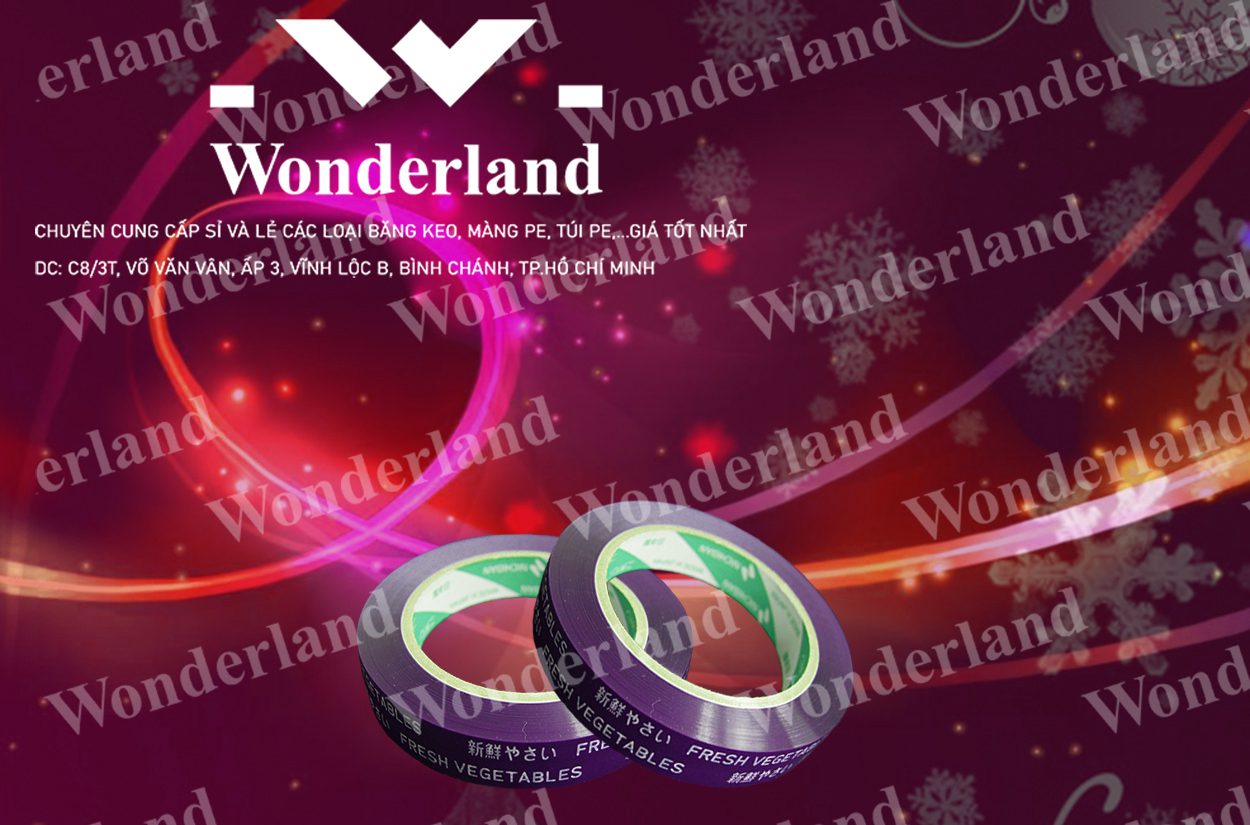 BĂNG KEO IN CHỮ SIZE 19MM WONDERLAND CHẤT LƯỢNG CAO