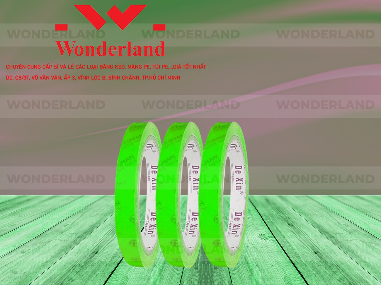 BĂNG KEO IN CHỮ SIZE 19MM WONDERLAND CHẤT LƯỢNG TỐT NHẤT