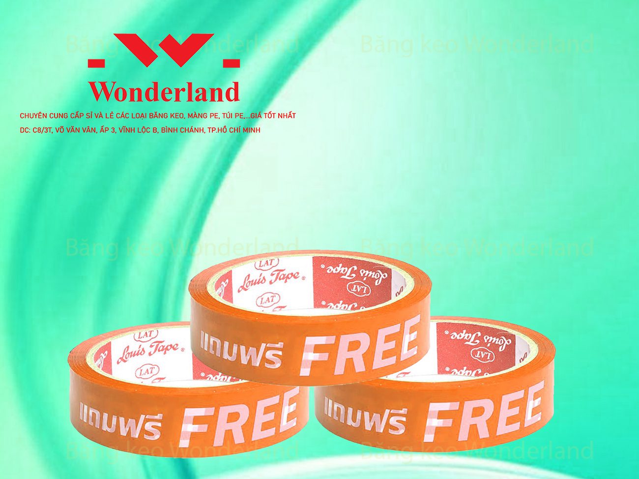 BĂNG KEO IN CHỮ SIZE 19MM WONDERLAND GIÁ SỈ TỐT NHẤT