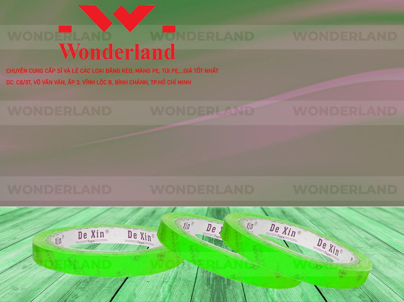 BĂNG KEO IN CHỮ SIZE 19MM WONDERLAND GIÁ TỐT