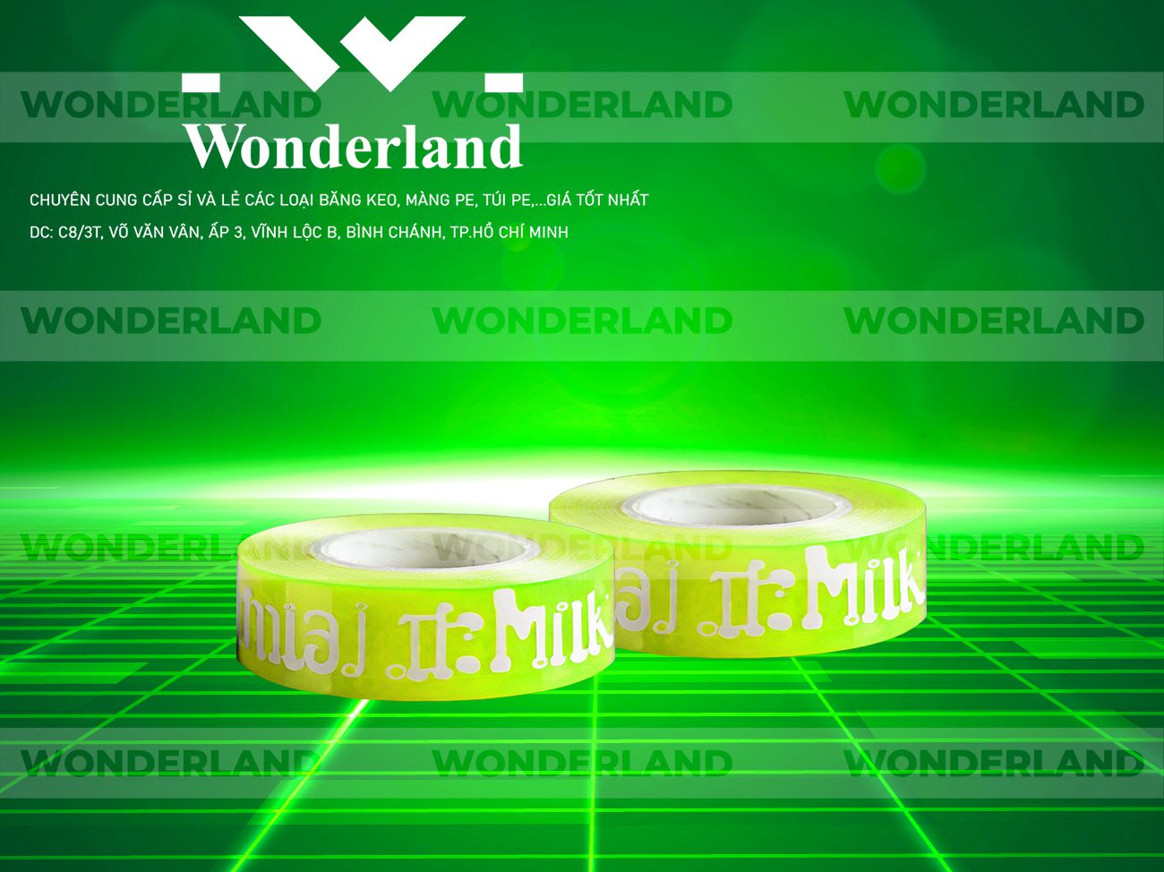BĂNG KEO IN CHỮ SIZE 20MM WONDERLAND CHẤT LƯỢNG