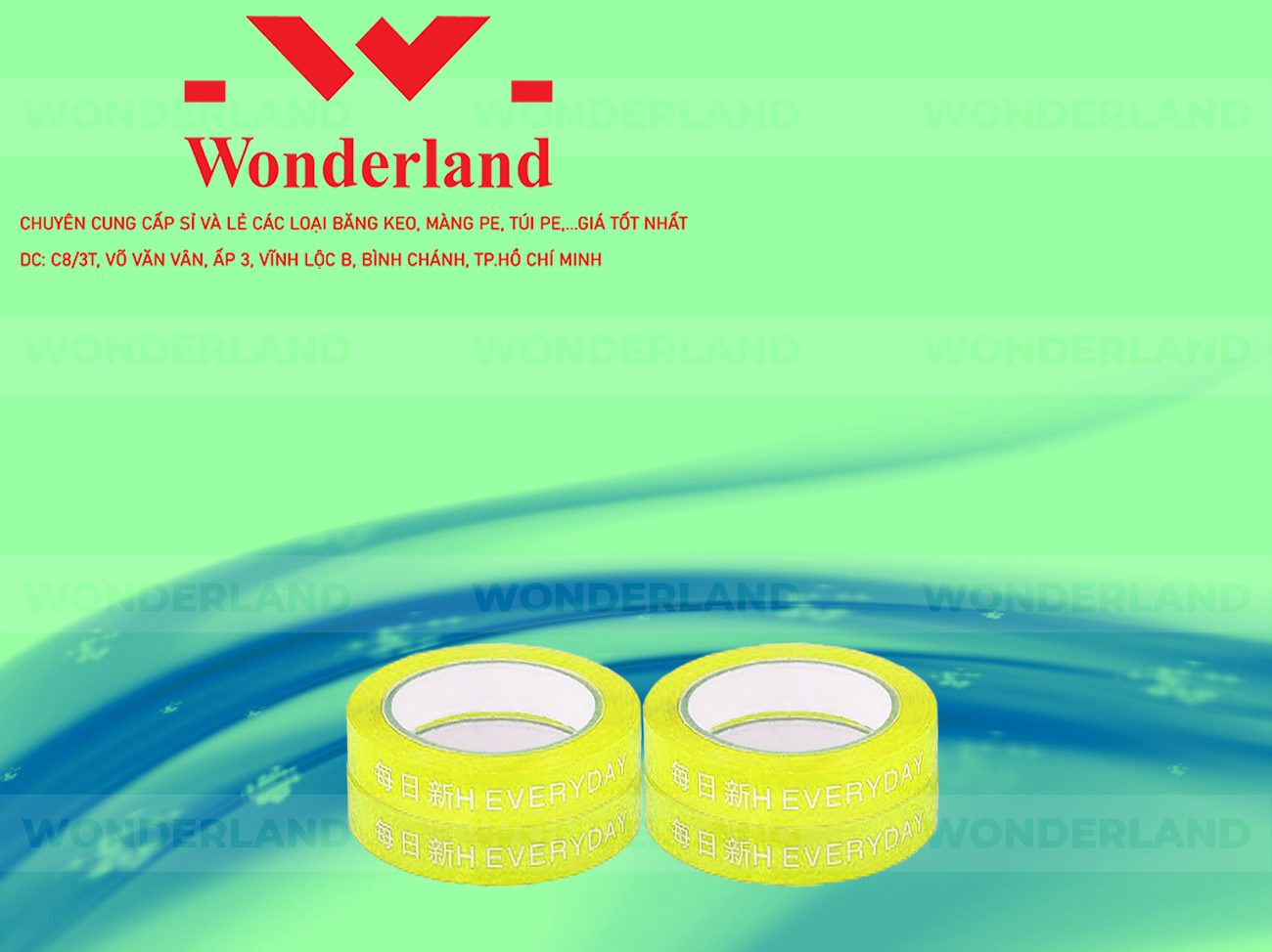BĂNG KEO IN CHỮ SIZE 20MM WONDERLAND CHẤT LƯỢNG TỐT NHẤT