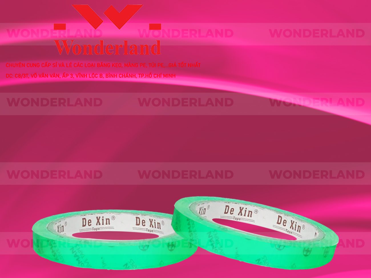 BĂNG KEO IN CHỮ SIZE 21MM WONDERLAND CHẤT LƯỢNG TỐT NHẤT
