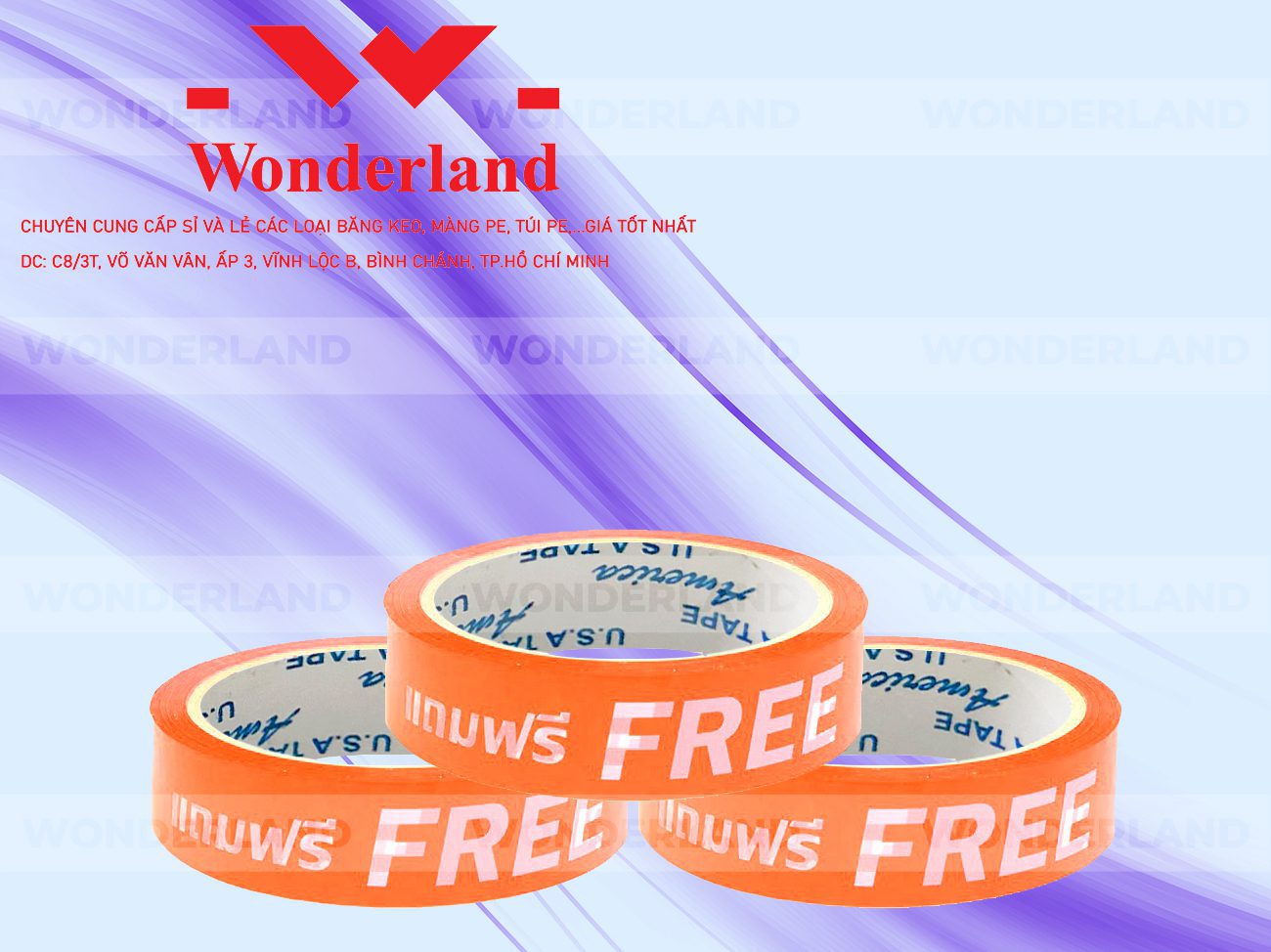 BĂNG KEO IN CHỮ SIZE 21MM WONDERLAND GIÁ SỈ TỐT NHẤT