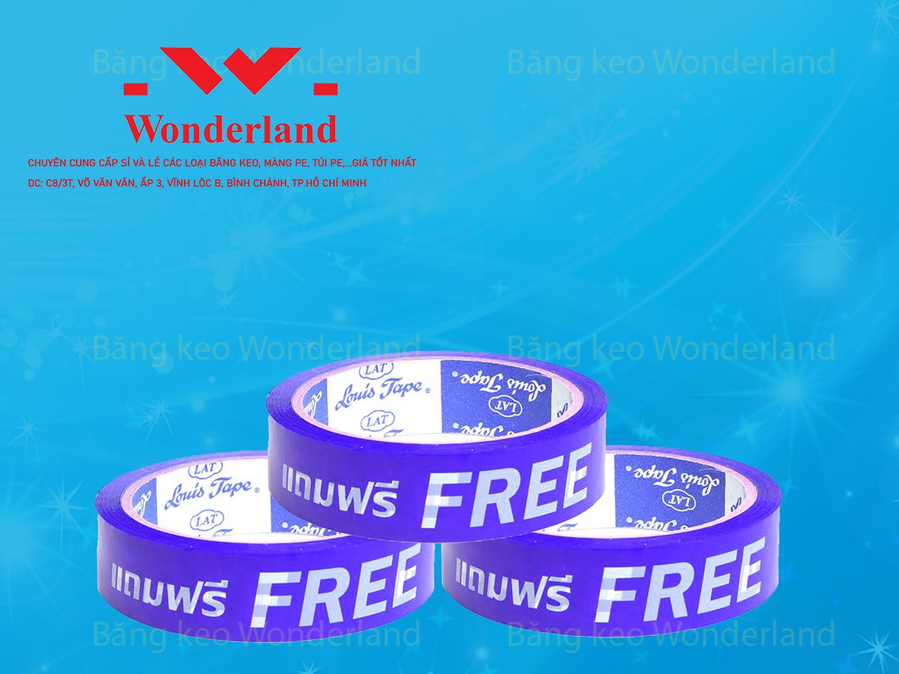 BĂNG KEO IN CHỮ SIZE 21MM WONDERLAND GIÁ SỈ TỐT NHẤT