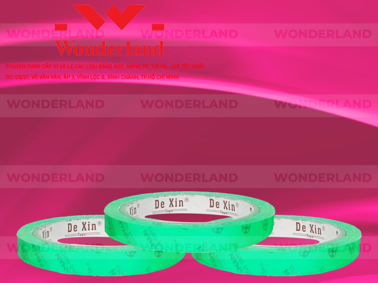 BĂNG KEO IN CHỮ SIZE 21MM WONDERLAND GIÁ TỐT