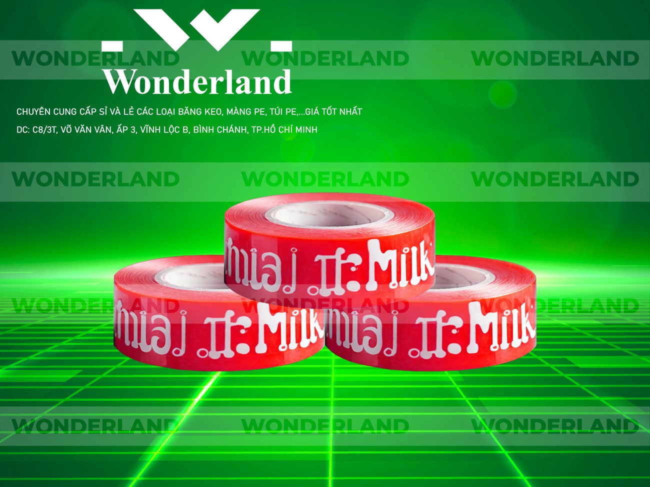 BĂNG KEO IN CHỮ SIZE 22MM WONDERLAND GIÁ RẺ NHẤT