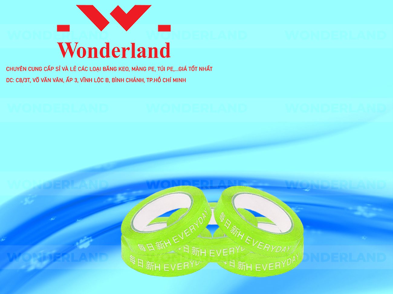 BĂNG KEO IN CHỮ SIZE 22MM WONDERLAND GIÁ TỐT