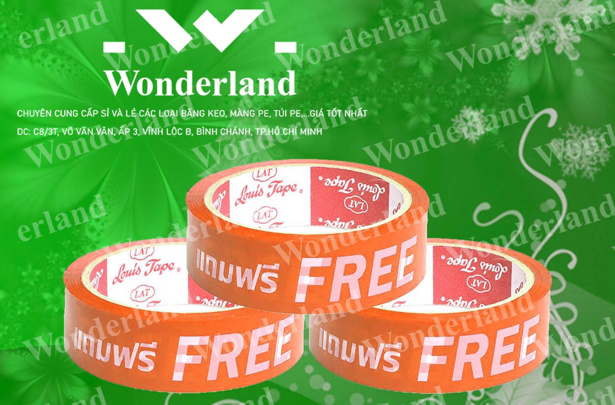 BĂNG KEO IN CHỮ SIZE 23MM WONDERLAND GIÁ TỐT NHẤT