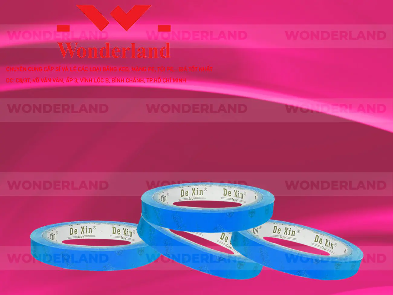 BĂNG KEO IN CHỮ SIZE 23MM WONDERLAND GIÁ TỐT