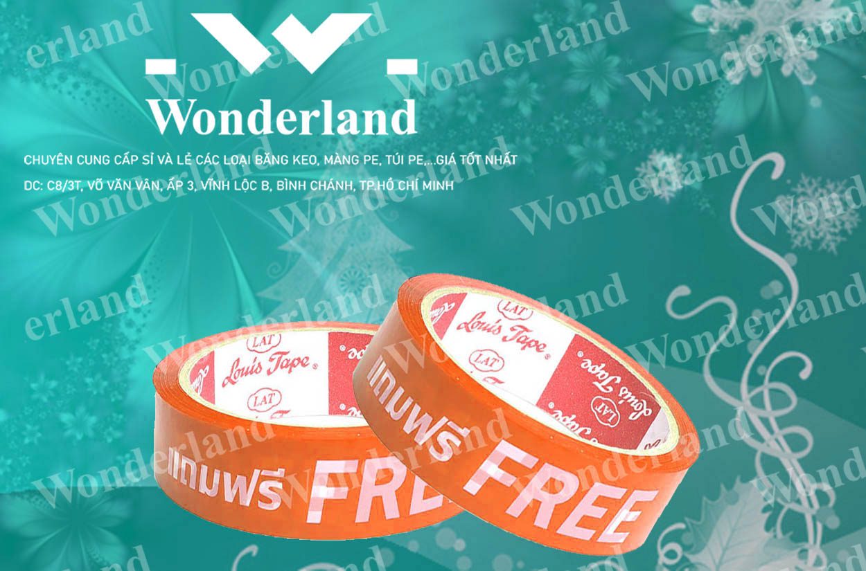 BĂNG KEO IN CHỮ SIZE 23MM WONDERLAND TỐT NHẤT