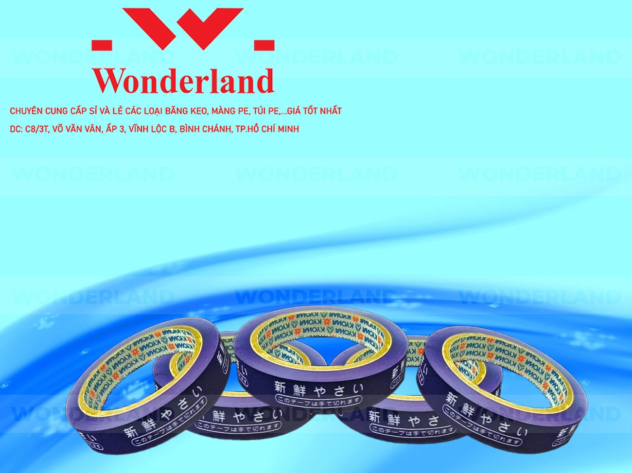 BĂNG KEO IN CHỮ SIZE 24MM WONDERLAND GIÁ TỐT