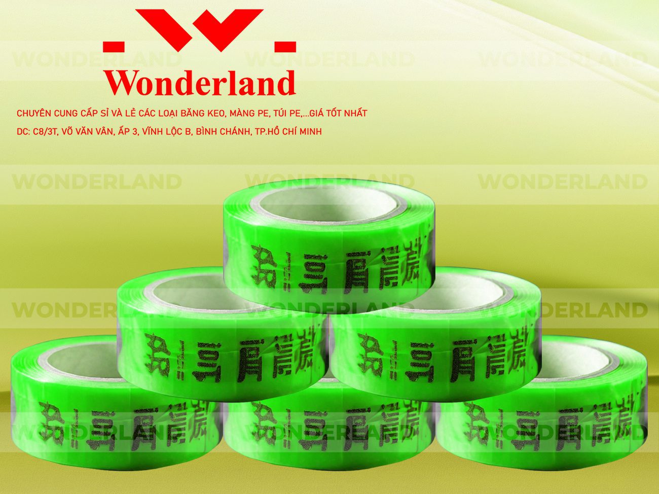BĂNG KEO IN CHỮ SIZE 25MM WONDERLAND GIÁ RẺ NHẤT