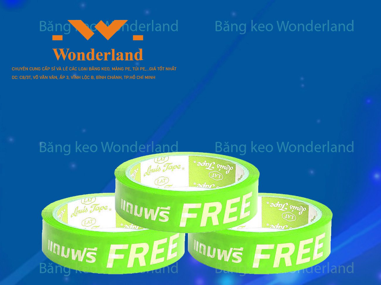 BĂNG KEO IN CHỮ SIZE 25MM WONDERLAND GIÁ RẺ NHẤT