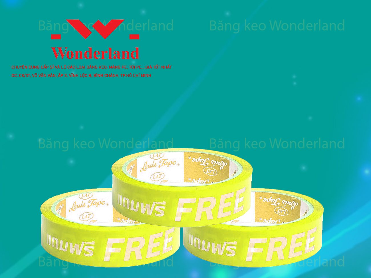 BĂNG KEO IN CHỮ SIZ 25MM WONDERLAND GIÁ SỈ TỐT NHẤT