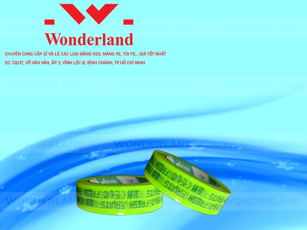 BĂNG KEO IN CHỮ SIZE 26MM WONDERLAND CHẤT LƯỢNG TỐT NHẤT