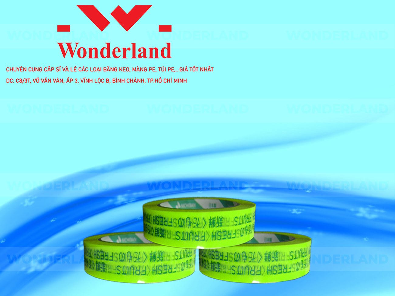 BĂNG KEO IN CHỮ SIZE 26MM WONDERLAND GIÁ TỐT