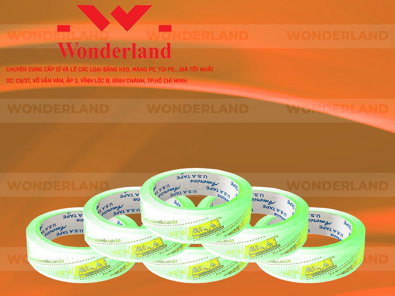 BĂNG KEO IN CHỮ SIZE 27MM WONDERLAND CHẤT LƯỢNG TỐT NHẤT